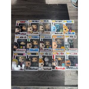 Funko Pop Lot of 15 Star Wars Marvel Disney Letterkenny Music Movies Exclusives